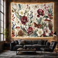thumbnail image 6 of Forest Flora with Mushrooms and Butterflies, Cozy Cottagecore Style for Mushroom Lovers, Botanical Wall Decor Housewarming Gift, Tapestry Wall Hanging for Bedroom and Living Room, 6 of 7