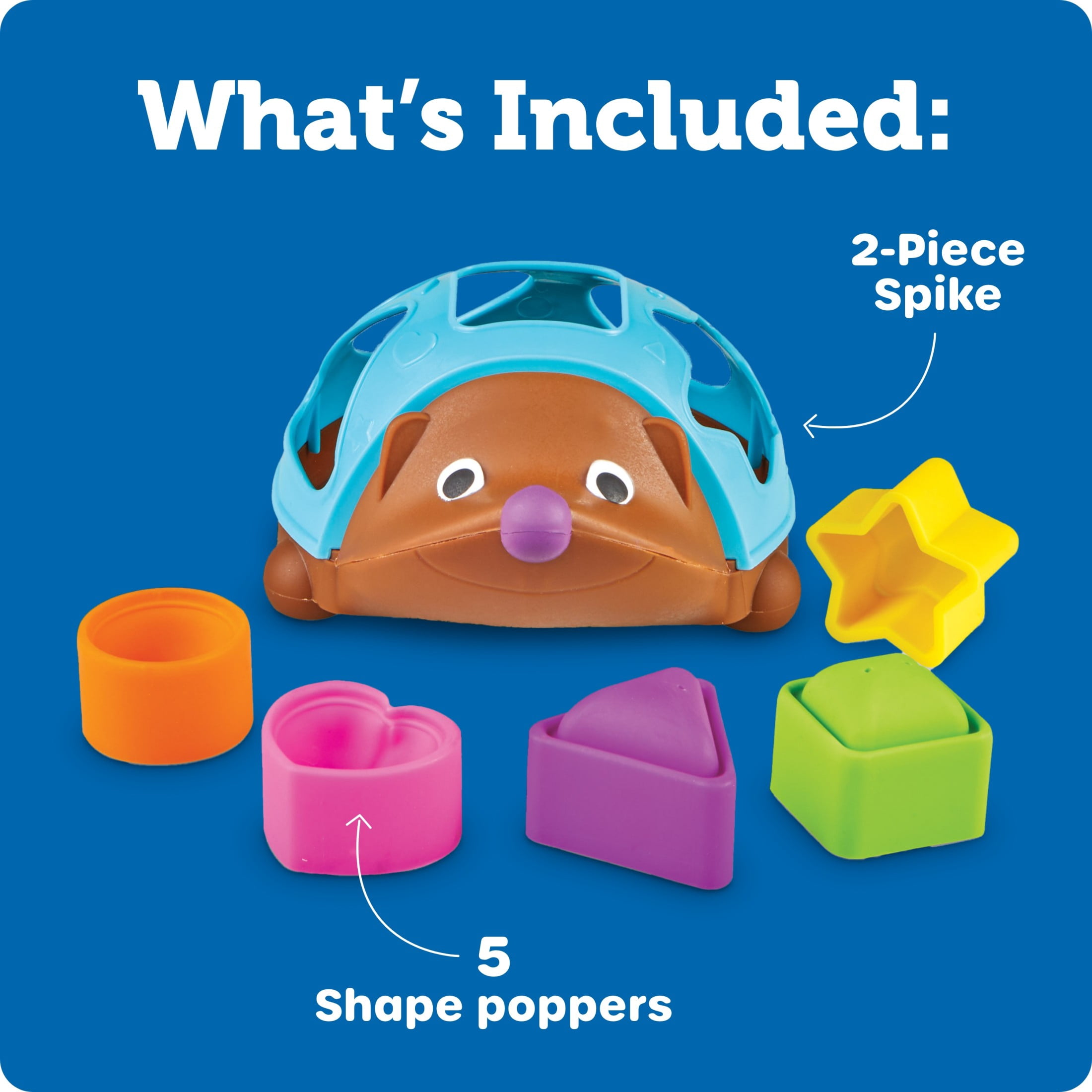 Learning Resources Spike the Fine Motor Hedgehog Poppin' Shapes Sorter, Toddler Learning Toys, Ages 18 Months +
