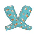 thumbnail image 2 of Sun Protection Arm Sleeves For Men Women, Cute Corgi Dog Funny Green_A Sleeves To Cover Arms With Thumb Hole Cooling Sleeve, 2 of 2