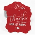 thumbnail image 2 of Inkdotpot Real Silver Foil Thanks From The New Wedding Tags Favor Bracket Shape Hang Pack Of 50 Paper Tags, 2 of 7