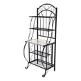 thumbnail image 2 of Benjara Cia 5 Tier Bakers Rack- Faux Marble Shelf- Black Metal Scrollwork, 2 of 10
