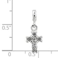 thumbnail image 2 of Sterling Silver Cz Cross Enhancer (21 X 8) Made In Thailand qn153, 2 of 2