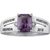 Order Now for 2025 Graduation, Freestyle Women's Sterling Silver Emerald-Cut Birthstone Fashion Class Ring, Personalized, High School or College