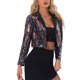 thumbnail image 4 of CHAQUETA DE LENTEJUELAS INSPIRE CHIC PARA MUJER, CHAQUETA DE FIESTA CON SOLAPA ABIERTA, BLAZER CORTO BRILLANTE, TALLA L, MULTICOLOR, 4 of 6