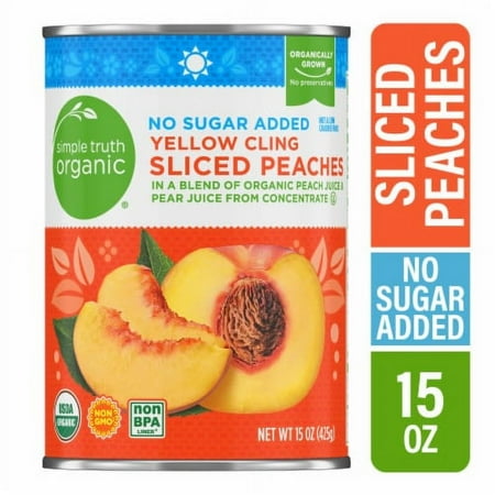 2X - Simple Truth Organic Canned Yellow Cling Sliced Peaches