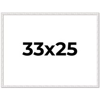 33x25 Frame White Real Wood Picture Frame Width 0.75 inches | Interior Frame Depth 0.5 inches |
