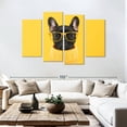 thumbnail image 3 of Elephant Stock Sophisticated French Bulldog Wall Art - Horizontal Multi Panel Canvas - Living Room Wall Decor - Animal Multi Panel - Yellow And Brown Decor - 84" x 54", 3 of 8