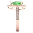 thumbnail image 3 of 2.36 ctw with Simulated Diamond Halo Accents Anniversary Ring for Women | Pear Cut Simulated Green Diamond | Hyperallergenic Solid 18K Rose Gold, 3 of 5