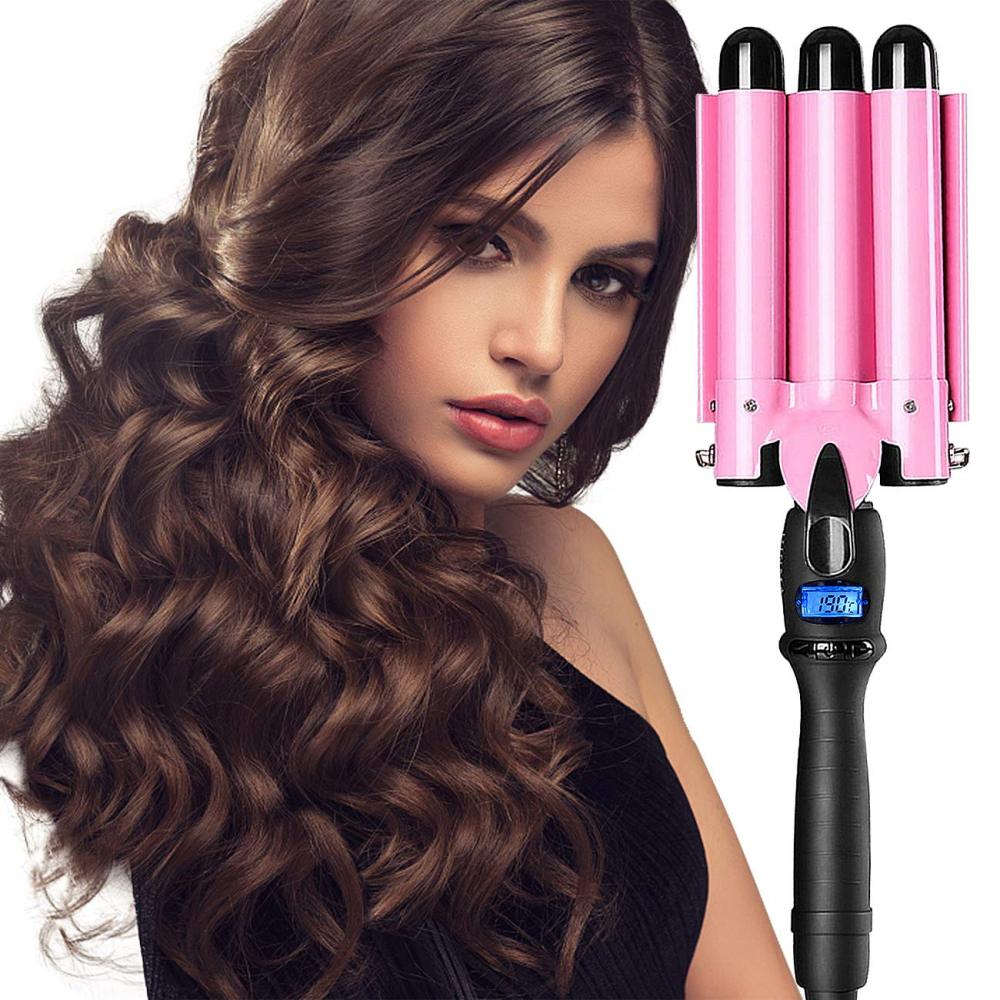 5 Barrel Curling Iron Wand Hair Crimper Dual Voltage Quick Styling Hair