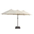 thumbnail image 6 of XIZZI 15ft Patio Umbrella with Base and Crank Handle, Extra Large Double-Sided Outdoor Umbrella with Waterproof, UV Resistant, Rectangle Garden Table Umbrellas Pure White, 6 of 8