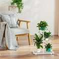 thumbnail image 3 of 3 Tier Metal Plant Stand Indoor Outdoor for 4 Medium-Sized Pots Plant Holders Measuring 16.14 x 8.66 x 22.63 Inches Outdoor Plant Stands for Patio Gardens Bedroom Corner Iiving Room Balcony, 3 of 8