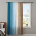 thumbnail image 4 of Blue Brown Ombre Sheer Curtains 45 Inches Long, Vintage Country Wooden Light Filering Curtains, Breathable Simi Curtain Privacy Drapes for Kitchen Bathroom Lightweight Small Window Treatment, 4 of 9