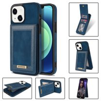 Feishell Wallet Case for iPhone 13 mini, [RFID Blocking] Credit Card Holder Back Magnetic Buckle Luxury Premium PU Leather Purse Flip Kickstand Shockproof Cover For iPhone 13 mini, blue