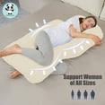 thumbnail image 4 of Almohada de embarazo HIPHOP PANDA en forma de U 145 cm, color marfil, 4 of 7