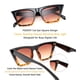 thumbnail image 5 of Gafas de Sol FEISEDY Vintage Cuadradas Ojo de Gato UV400 para Mujer x2, 5 of 7