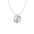 thumbnail image 2 of Delight Jewelry Silvertone 2-D Christmas Dog with Red Hat Hockey Ring Charm Necklace, 18", 2 of 4