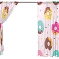 thumbnail image 3 of Coolnut Colorful Doughnuts Semi Sheer Curtains Window Voile Drapes Panels Treatment-55x84in for Living Room Bedroom Kids Room 2 Pieces, 3 of 3