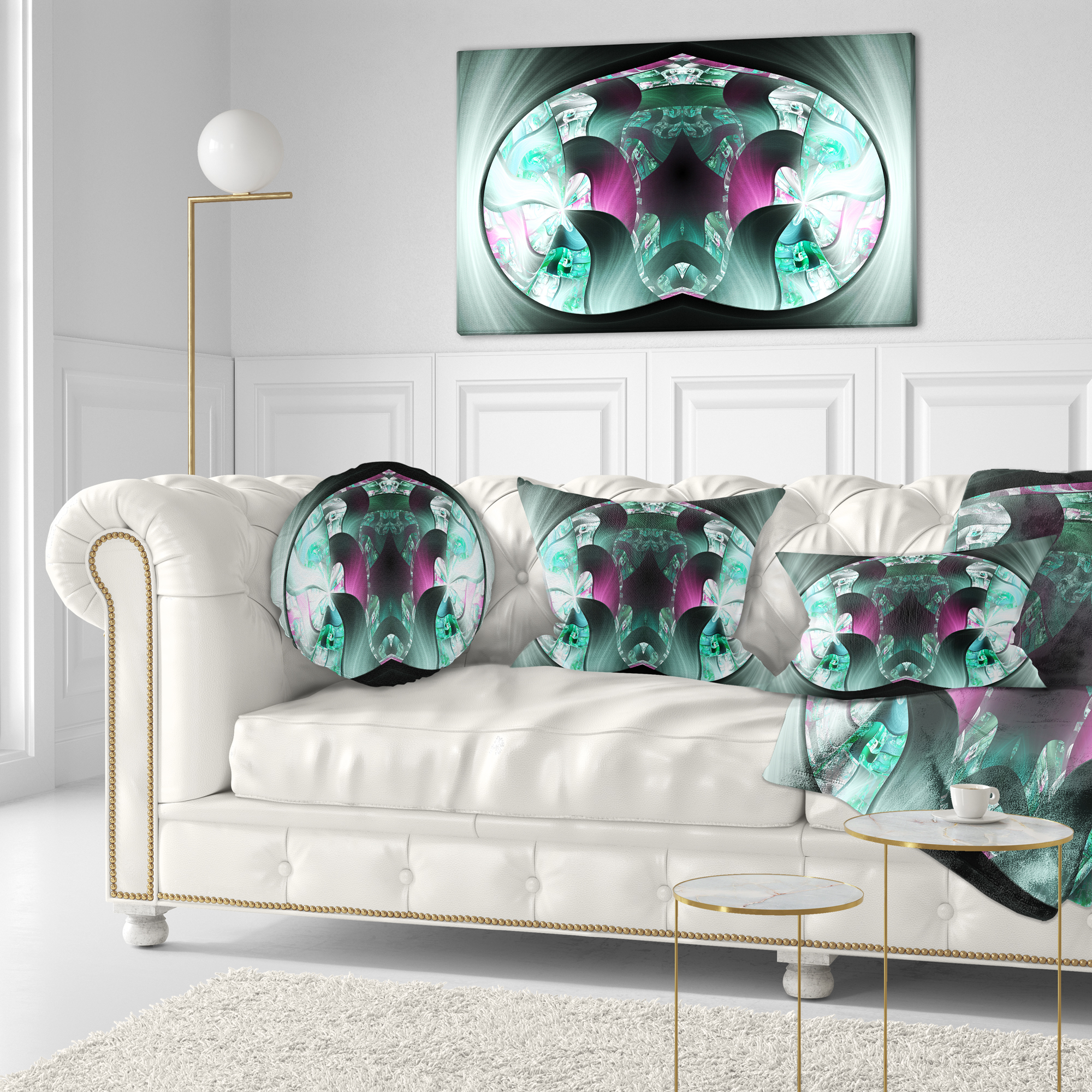Designart Grey Capsule in Plasma - Abstract Throw Pillow - 12x20