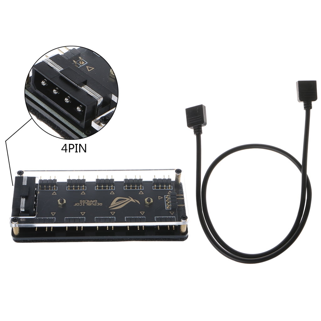 Acheter Câble ARGB RGBW 5V 3 broches pour ASUS AURA SYNC RGB 10, séparateur  de Hub, adaptateur de câble d'extension d'alimentation SATA, bande  lumineuse LED, refroidisseur de ventilateur PC RGB
