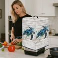 thumbnail image 4 of ZIATUBLES Turtle Wood Grain Print Juicer Machine Dust Cover with Top Carrying Handle Stain Resistant Kitchen Appliance Decor Accessories Easy to Clean, Small Size, 8 "W x 8 "D x 17 "H, 4 of 7