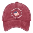 thumbnail image 4 of AJGRHE Unisex Baseball Cap Independence Day Print Soft Peak Sun Hat Outdoor Classic Casual Daily Wear Adjustable Red One Size, 4 of 4