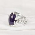 thumbnail image 3 of Amethyst Mans Ring, Natural Amethyst, February Birth, Silver Jewelry, 925 Silver Ring, Birthday Gift, Heavy Mens Ring, Arabic Design, Ottoman Style Ring, Christmas, Turkey Mens Signet Ring, 3 of 5