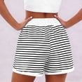 thumbnail image 2 of Oksale Womens Striped Shorts Cozy Soft Ribbed Knit Shorts with Pockets Elastic Waisted Drawstring Summer Shorts White XL, 2 of 5