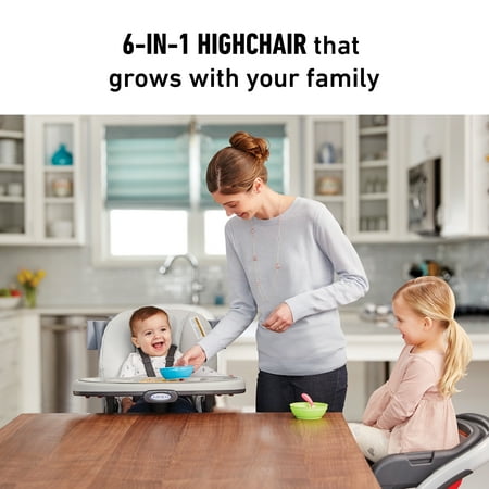 $15 Gift Card with Graco Blossom 6-in-1 Convertible High Chair, Sapphire
