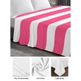 thumbnail image 6 of Pink Striped King Size Flat Sheet, Wrinkleproof & Fadeproof Cooling Flat Bed Sheet Only, Modern Simple Monochrome Geometric White Breathable Soft Bedding Top Sheets 105 x 98 Inches, 6 of 8