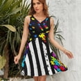 thumbnail image 7 of USA Flag Autism Dress Fashion Beach Long Dresses Female Party Printed Sundress, 7 of 7
