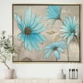 thumbnail image 3 of Handpainted Indigo Leucanthemum Cottage Flower - Traditional Framed Canvas, 3 of 3