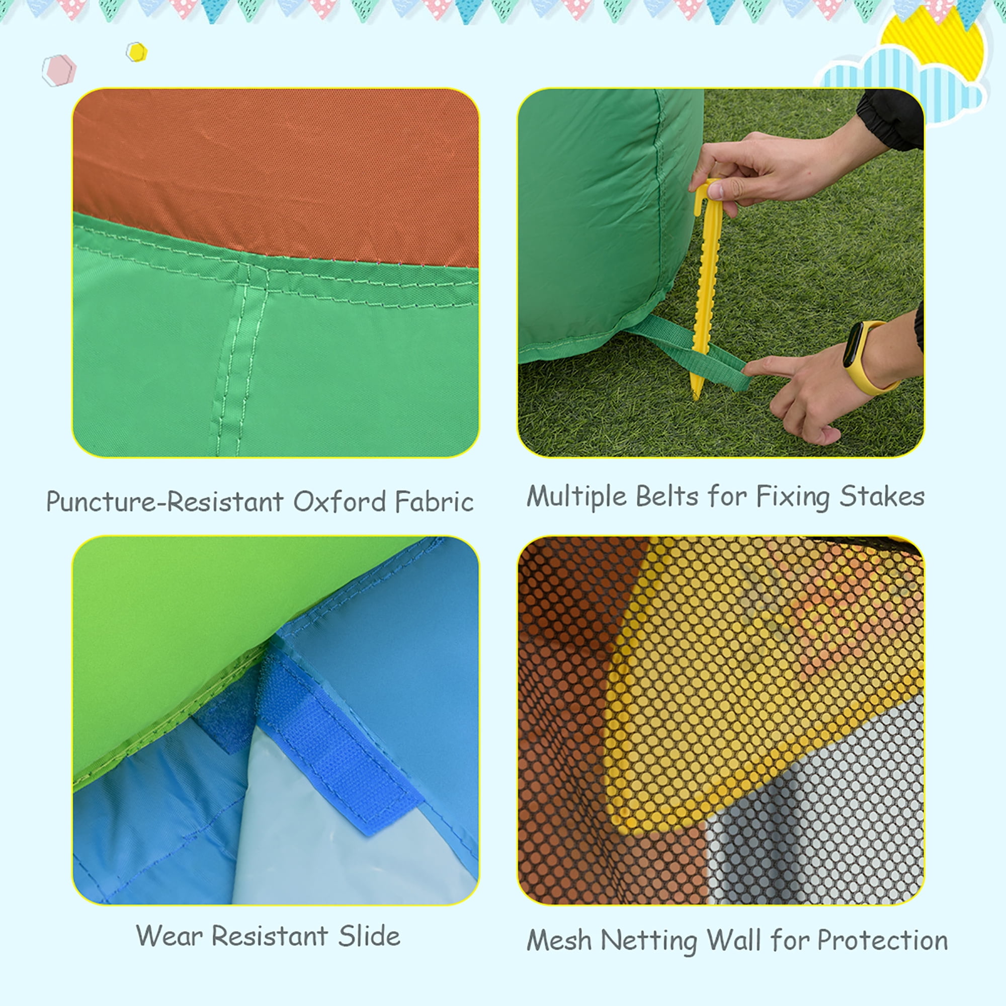 Costway Kids Inflatable Jungle Bounce House  Dual Slide Jumping Castle Bouncer