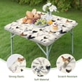 thumbnail image 4 of Beige Chicken Breed Pattern Square Fitted Tablecloth with Elastic Edge,Square Table Cover,Washable Elastic Table Cover for Home Kitchen Party Decor 36"x36", 4 of 6