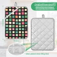 thumbnail image 6 of Yayeee Pot Holders Kitchen Heat Resistant with Pocket 7"x9.8" Cotton Oven Cooking Hot Pads, Green Block Pattern, 6 of 7