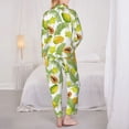 thumbnail image 3 of Pajama Sets for Women 2 Pcs, Papaya star fruit leaf Button Down Long Sleeve Sleepwear Lounge PJ Sets, 3 of 6