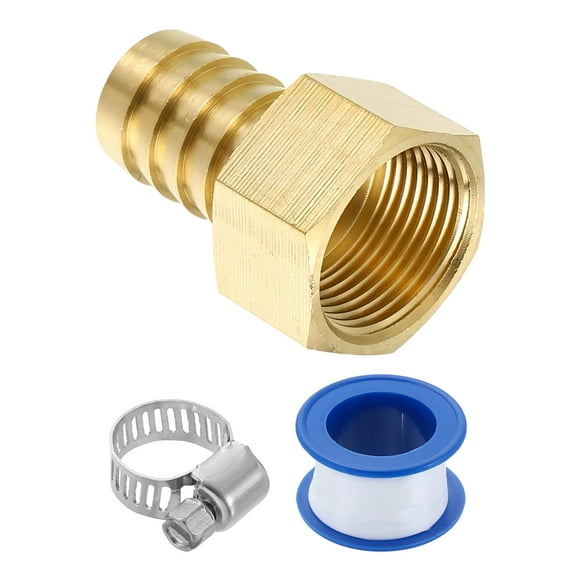 Brass Hose Barb Fitting, 3/4" Barb x 3/4" NPT Female Hose Connector