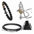 thumbnail image 1 of Cadena Hombre Cruz Cadena Con Corona Anillo Acero Inoxidable Xtellar Plateado, 1 of 4