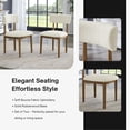 thumbnail image 5 of Roundhill Furniture Edo 5-Piece Dining Set, Round Trestle Table and 4 Upholstered Chairs, White and Natural, 5 of 15