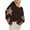 Coffee, variant on utcoco Star Patches Crew Neck Long Sleeve Sweatshirt for Women