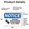 thumbnail image 2 of (2 Pack) Seat Belts Must Be Worn In This Vehicle OSHA Notice Sign, 2 of 7