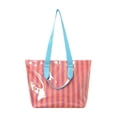 thumbnail image 2 of MMJ Striped Waterproof PVC Tote Bag Purses for Women Tote Bag with Shoulder Strap for Beach Pool Travel 17.1x12.2x4.7in, 2 of 6