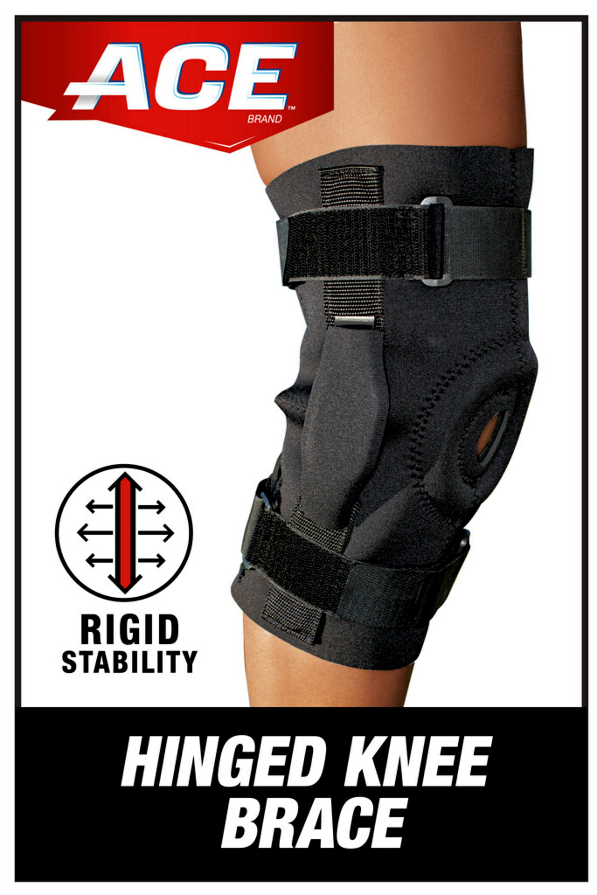 ACE Brand Stabilizing Hinged Knee Brace, Adjustable, Left or Right Knee ...