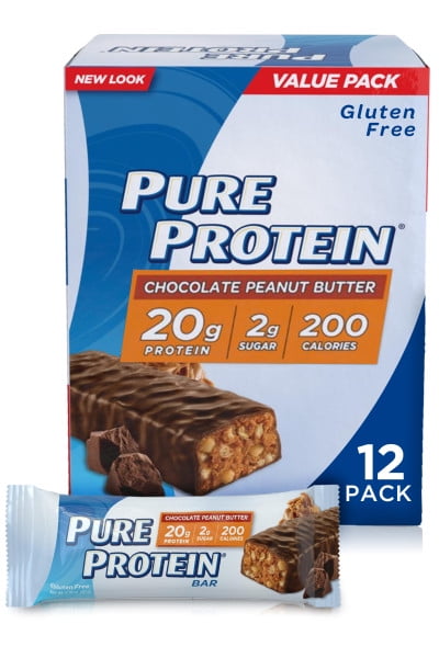 Pure Protein Bars, Chocolate Peanut Butter, 20g Protein, 1.76 oz, 12 Ct