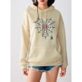 thumbnail image 4 of Faithtur Femmes Sweat à Capuche, à Manches Longues Broderie Cobweb Coeur Pull-Over Casual Tops, 4 of 9