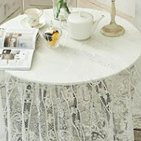 

Tablecloth 1 for 1 material polyester size 190 round (245g) color white lace round