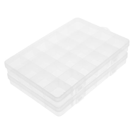 HOMEMAXS 2pcs Tackle Storage Box with Compartments Portable Parts Storage Container Multi-Compartment Jewelry Container for Fishing Lures Gear Small Parts Beads