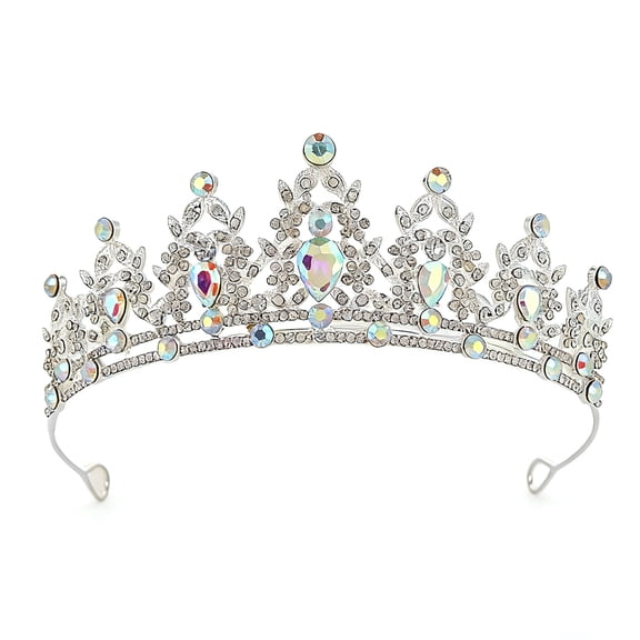 Silver Leaf Crystal Tiaras & Crowns - Queen of Wedding Bridal Birthday Pageant Halloween Cosplay Headbands, Royal Queen & Princess Crowns Party Accessories