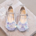 thumbnail image 5 of Gyujnb Girls' Sparkle Sequin Bow Formal Party Shoes Adjustable Strap Comfortable Low Heel Wedding Footwear, Closed Toe,9.5-10 Years, 5 of 9
