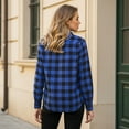 thumbnail image 5 of Flannel Button Down Shirts for Women Casual Plaid Tops Long Sleeve Shirt, 5 of 7