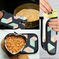 thumbnail image 5 of Yayeee Oven Mitts and Pot Holder Set of 2 Heat Resistant Kitchen Gloves Baking Hot Pad, Black Cubes, 5 of 5